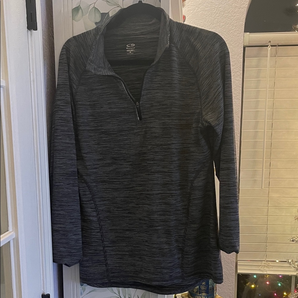 Champion Women's Dark Gray Quarter-Zip Sweater - Picture 1 of 9